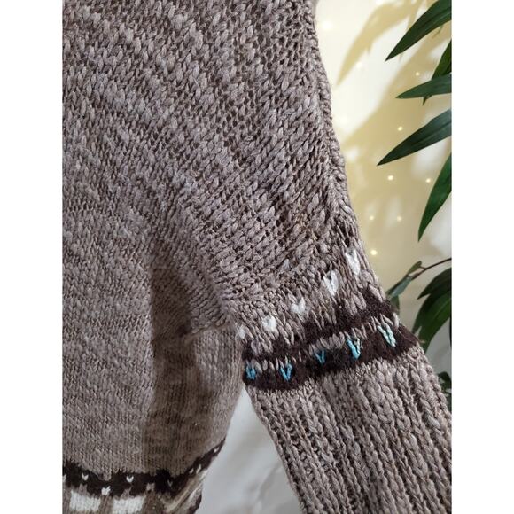 Free People Oversized Fair Isle Wool Mohair Slouchy Knit Sweater Womens Size XS - Picture 8 of 12